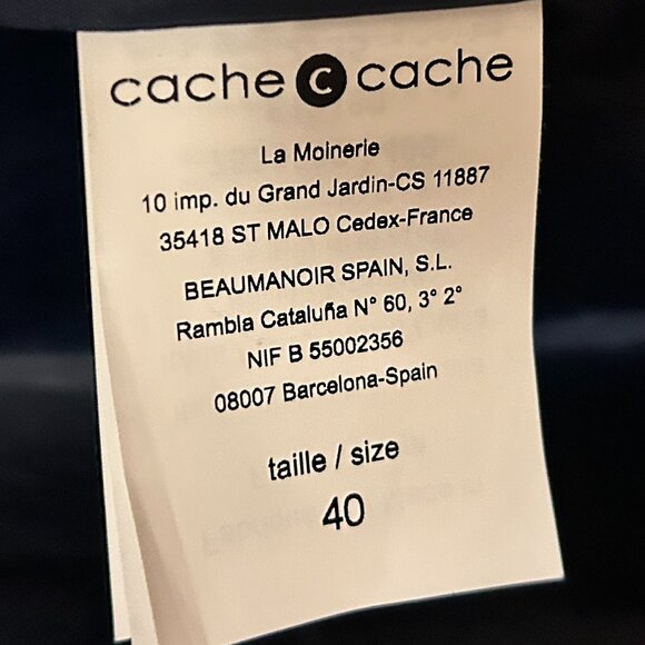 Cache-c-Cache Typical French Jacket: Size 40 /M - Picture 13 of 13